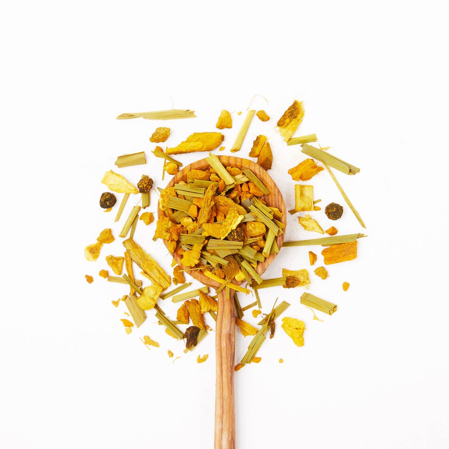 JusTea: Turmeric Ginger Tin & Spoon - Organic, Fair-Trade Herbal Tea