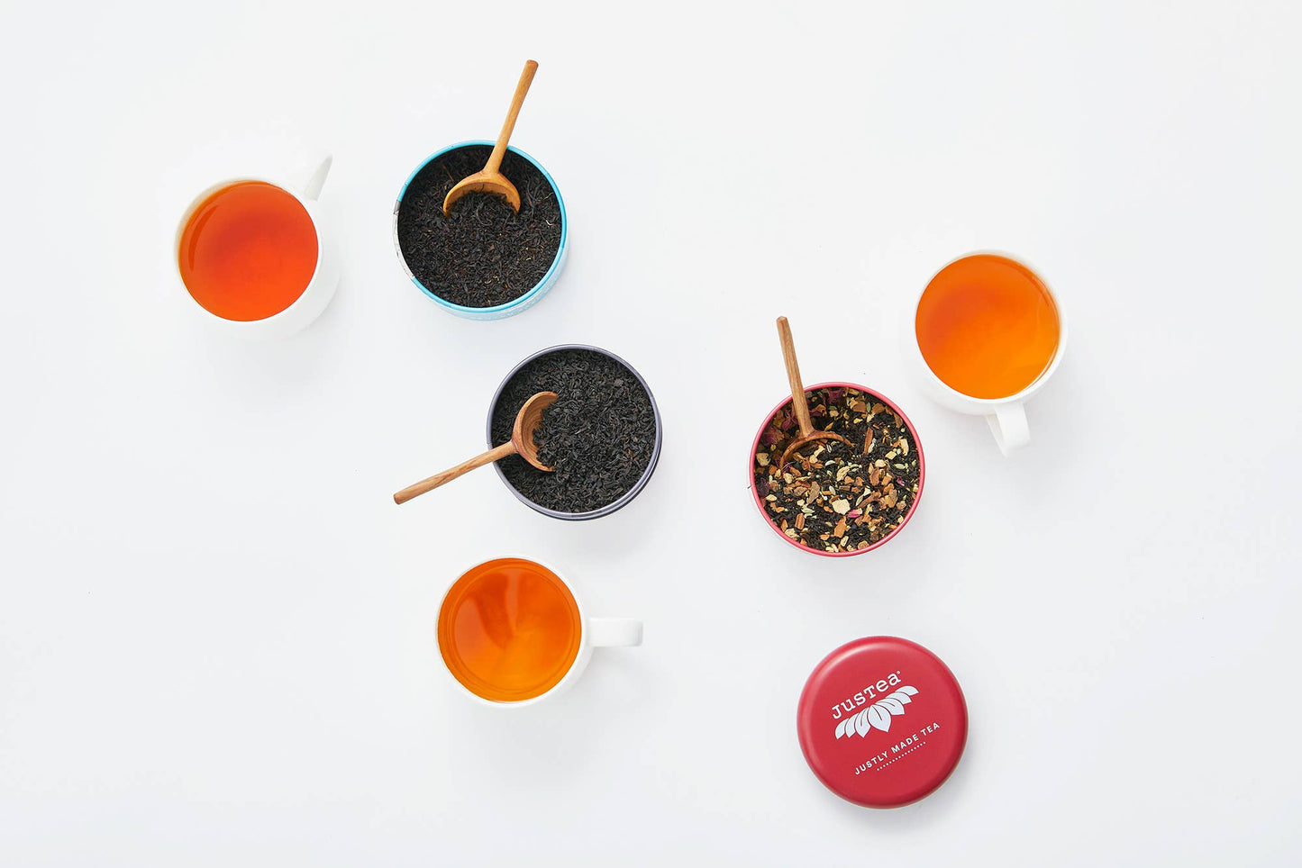 JusTea: Black Tea Trio Tin & Spoon - Organic, Fair-Trade Tea Gift