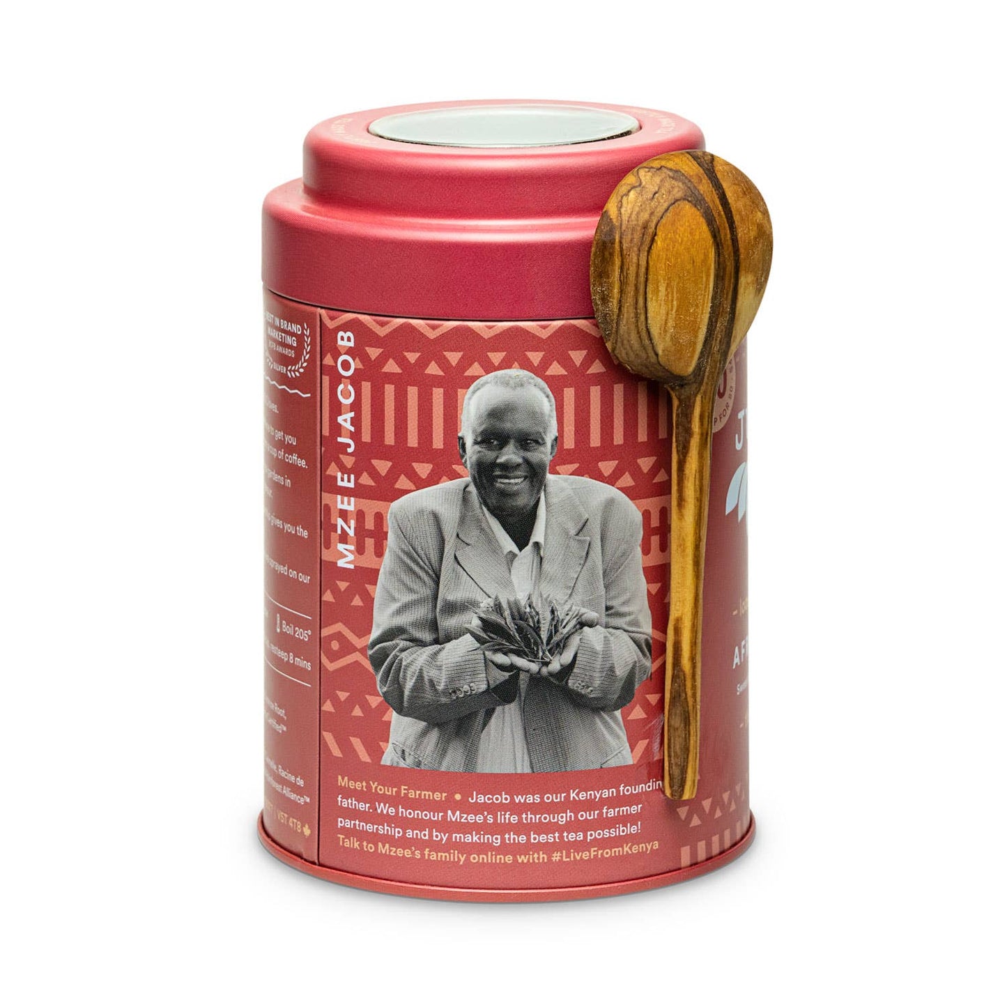 JusTea: African Chai Tin & Spoon - Organic, Fair-Trade, Black Tea