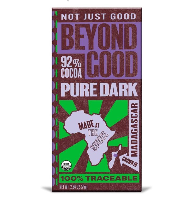 Beyond Good 92% Cocoa Pure Dark Chocolate Bar Grown In Madagascar- 2.64 oz