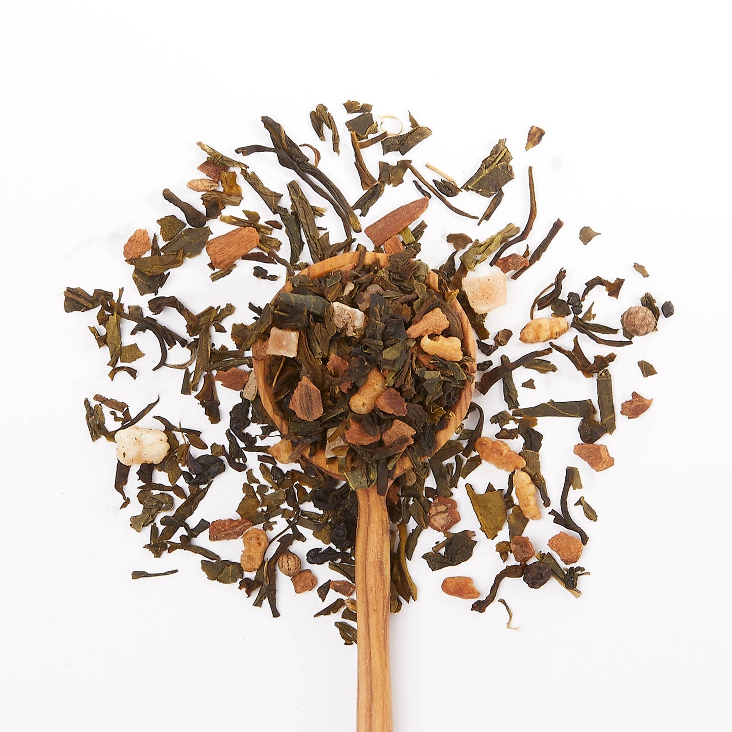 JusTea: Coconut Green Tin & Spoon - Organic, Fair-Trade, Green Tea