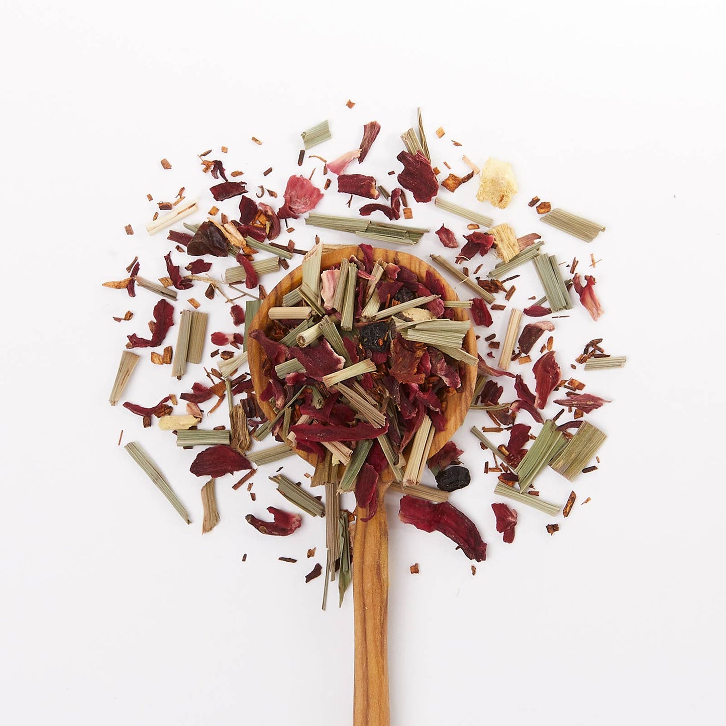 JusTea: Little Berry Hibiscus Tin & Spoon - Organic, Fair Herbal Tea