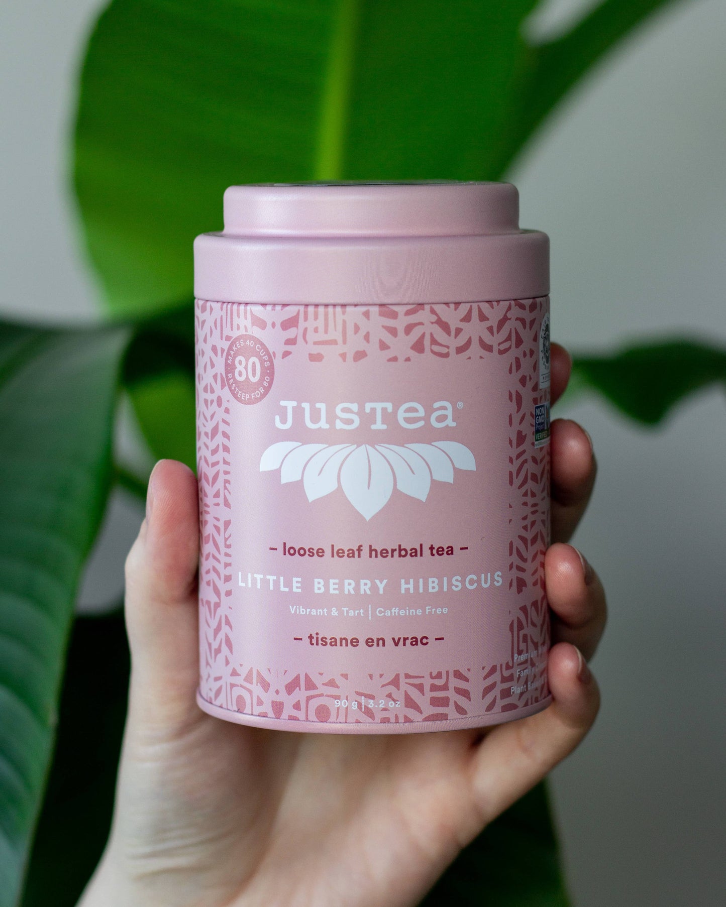 JusTea: Little Berry Hibiscus Tin & Spoon - Organic, Fair Herbal Tea