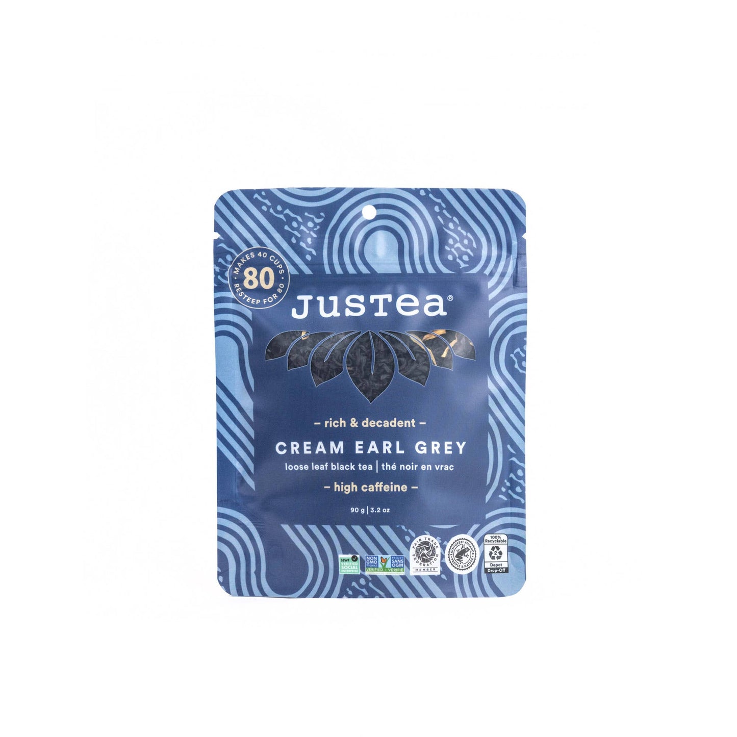 JusTea: Cream Earl Grey Stand-up Pouch - Fair-Trade, Black Tea