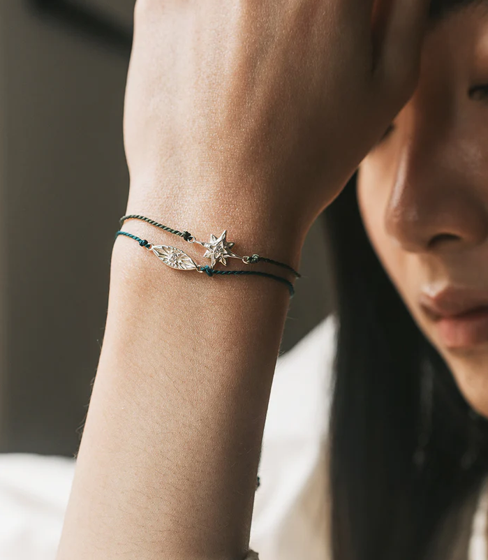 Matr Boomie Fair Trade: Jivala Evil Eye Bracelet - Sterling Silver Charm