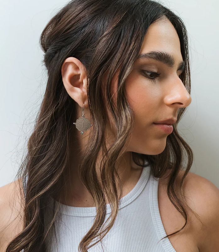 Matr Boomie Fair Trade: Sikka Silver Coin Drop Earrings - sustainable jewelry