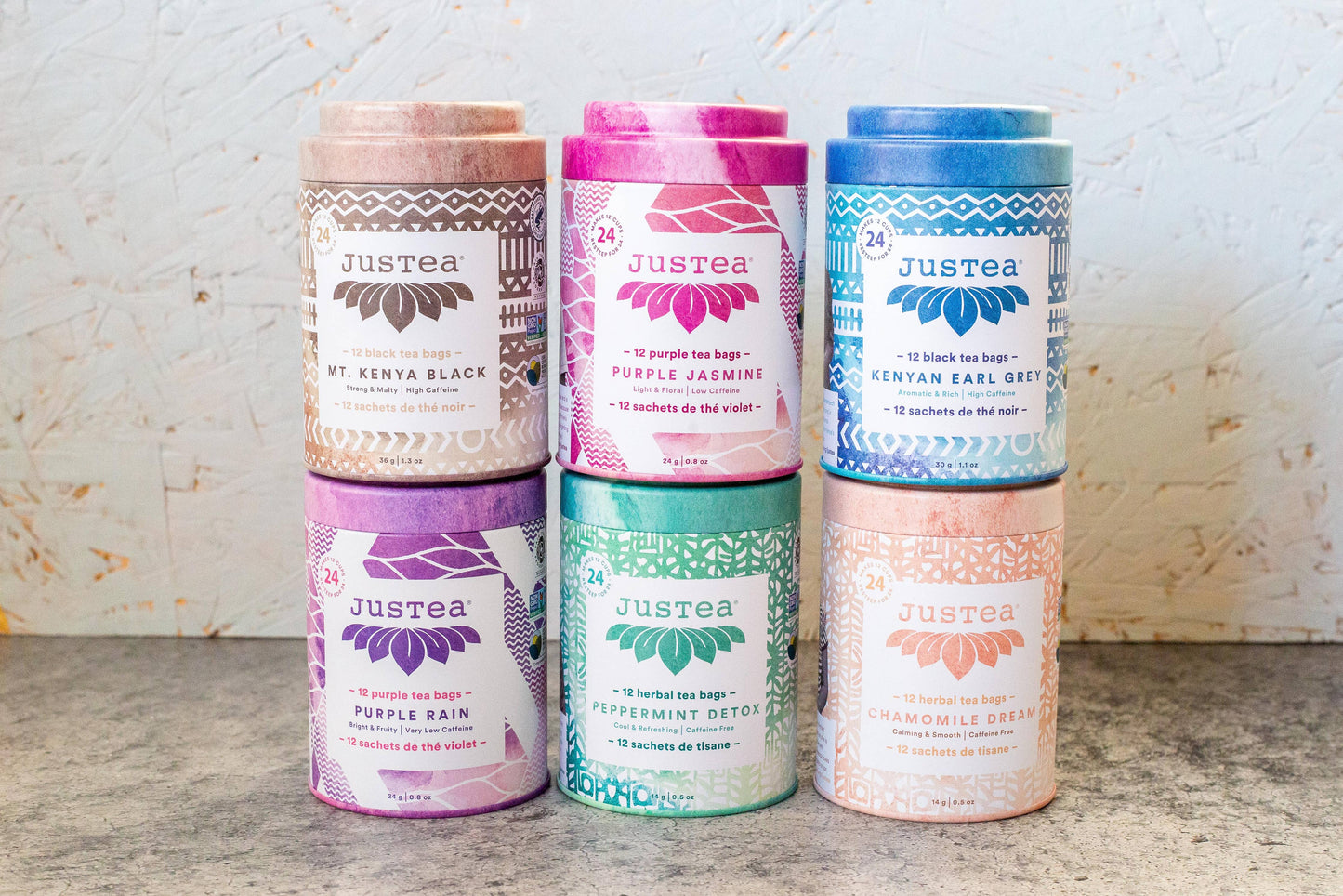 JusTea: Peppermint Detox Tea Bag Tin - Organic Fair-Trade Herbal Tea