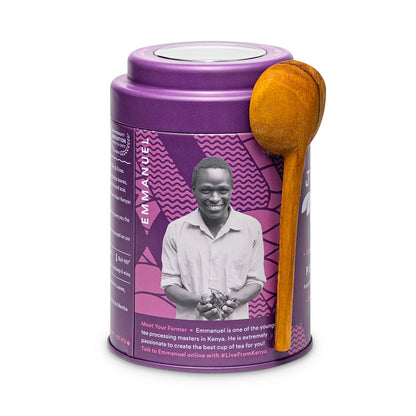 JusTea: Purple Mint Tin with Spoon - Organic, Fair-Trade, Purple Tea