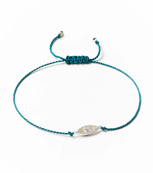 Matr Boomie Fair Trade: Jivala Evil Eye Bracelet - Sterling Silver Charm