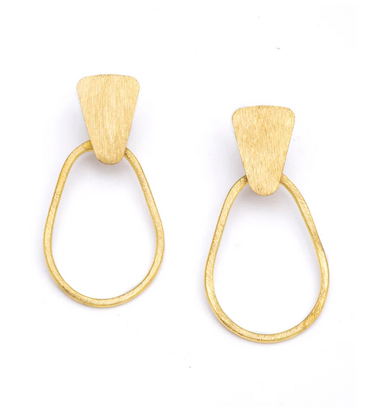 Matr Boomie Fair Trade: Kaia Teardrop Gold Hoop Earrings